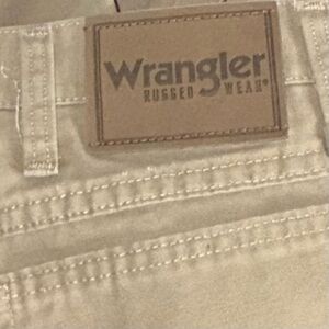 Wrangler‎ Rugged Wear Men’s 34x33 Khaki Work Pants Straight Leg Cotton Outdoor